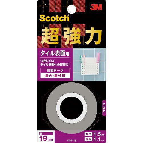 3M 【在庫限り廃番】スコッチ超強力両面テープ タイル表面用 19mm×1.5m グレー ( KST...