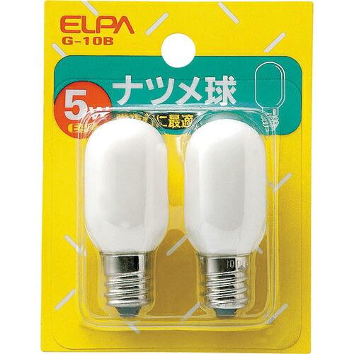 ELPA ナツメ球 E12 消費電力5W ホワイト 2個入 ( G-10B )