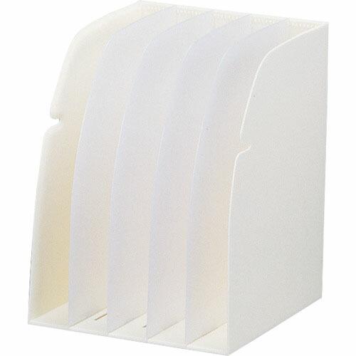 LIHIT ブックスタンド 5仕切り A4 白 ( G1650-0 )