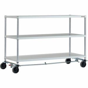 TRUSCO スチールラック フェニックスラック 1500X600 3段 U車輪4輪S付 W色 抗菌粉体塗装 ( PER-3563-U125-B4-W ) トラスコ中山(株)｜orangetool