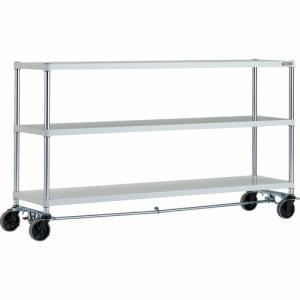 TRUSCO スチールラック フェニックスラック 1800X450 3段 U車輪4輪S付 W色 抗菌粉体塗装 ( PER-3643-U125-B4-W ) トラスコ中山(株)｜orangetool