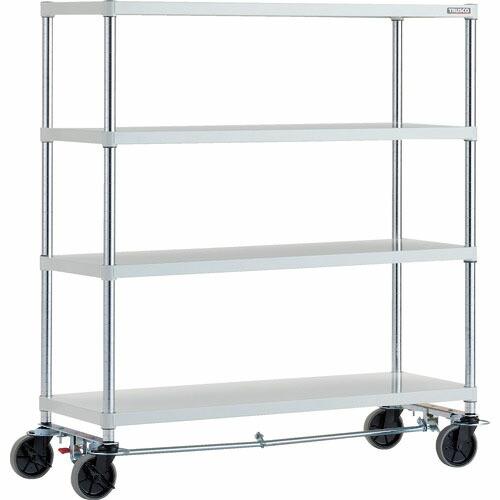 TRUSCO スチールラック フェニックスラック 1200X450 4段 U車輪4輪S付 W色 抗菌...