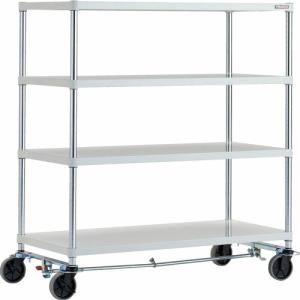 TRUSCO スチールラック フェニックスラック 1200X600 4段 U車輪4輪S付 W色 抗菌粉体塗装 ( PER-4464-U125-B4-W ) トラスコ中山(株)｜orangetool