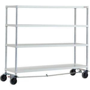 TRUSCO スチールラック フェニックスラック 1500X450 4段 U車輪4輪S付 W色 抗菌粉体塗装 ( PER-4544-U125-B4-W ) トラスコ中山(株)｜orangetool