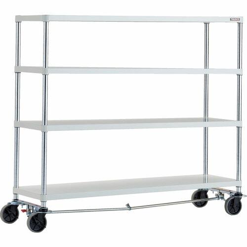 TRUSCO スチールラック フェニックスラック 1500X450 4段 U車輪4輪S付 W色 抗菌...
