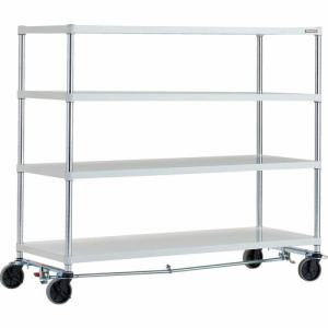 TRUSCO スチールラック フェニックスラック 1500X600 4段 U車輪4輪S付 W色 抗菌粉体塗装 ( PER-4564-U125-B4-W ) トラスコ中山(株)｜orangetool