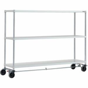 TRUSCO スチールラック フェニックスラック 1800X450 3段 U車輪4輪S付 W色 抗菌粉体塗装 ( PER-4643-U125-B4-W ) トラスコ中山(株)｜orangetool
