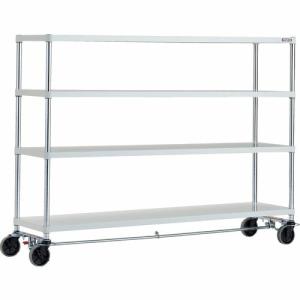 TRUSCO スチールラック フェニックスラック 1800X450 4段 U車輪4輪S付 W色 抗菌粉体塗装 ( PER-4644-U125-B4-W ) トラスコ中山(株)｜orangetool