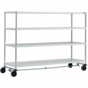 TRUSCO スチールラック フェニックスラック 1800X600 4段 U車輪4輪S付 W色 抗菌粉体塗装 ( PER-4664-U125-B4-W ) トラスコ中山(株)｜orangetool