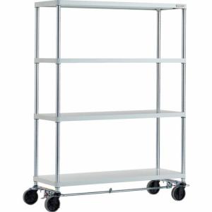 TRUSCO スチールラック フェニックスラック 1200X450 4段 U車輪4輪S付 W色 抗菌粉体塗装 ( PER-5444-U125-B4-W ) トラスコ中山(株)｜orangetool
