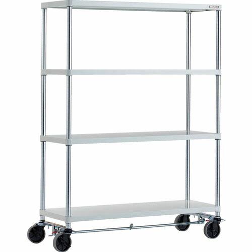 TRUSCO スチールラック フェニックスラック 1200X450 4段 U車輪4輪S付 W色 抗菌...