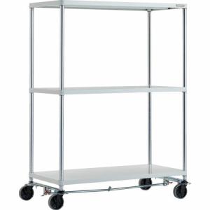 TRUSCO スチールラック フェニックスラック 1200X600 3段 U車輪4輪S付 W色 抗菌粉体塗装 ( PER-5463-U125-B4-W ) トラスコ中山(株)｜orangetool