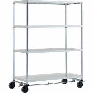 TRUSCO スチールラック フェニックスラック 1200X600 4段 U車輪4輪S付 W色 抗菌粉体塗装 ( PER-5464-U125-B4-W ) トラスコ中山(株)｜orangetool