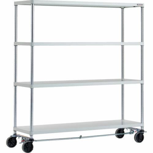 TRUSCO スチールラック フェニックスラック 1500X450 4段 U車輪4輪S付 W色 抗菌...