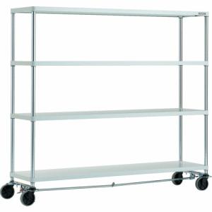 TRUSCO スチールラック フェニックスラック 1800X450 4段 U車輪4輪S付 W色 抗菌粉体塗装 ( PER-5644-U125-B4-W ) トラスコ中山(株)｜orangetool