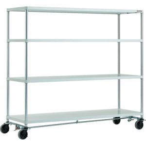 TRUSCO スチールラック フェニックスラック 1800X600 4段 U車輪4輪S付 W色 抗菌粉体塗装 ( PER-5664-U125-B4-W ) トラスコ中山(株)｜orangetool
