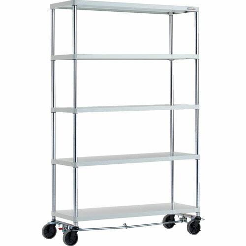 TRUSCO スチールラック フェニックスラック 1200X450 5段 U車輪4輪S付 W色 抗菌...