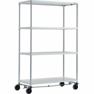 TRUSCO スチールラック フェニックスラック 1200X600 4段 U車輪4輪S付 W色 抗菌粉体塗装 ( PER-6464-U125-B4-W ) トラスコ中山(株)｜orangetool