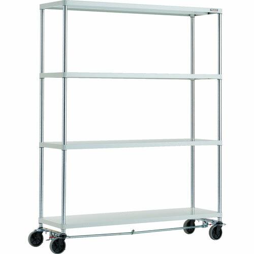 TRUSCO スチールラック フェニックスラック 1500X450 4段 U車輪4輪S付 W色 抗菌...