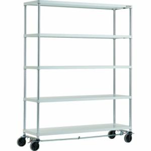 TRUSCO スチールラック フェニックスラック 1500X450 5段 U車輪4輪S付 W色 抗菌粉体塗装 ( PER-6545-U125-B4-W ) トラスコ中山(株)｜orangetool