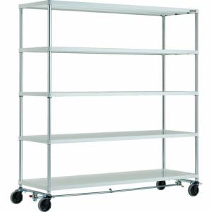 TRUSCO スチールラック フェニックスラック 1800X600 5段 U車輪4輪S付 W色 抗菌粉体塗装 ( PER-6665-U125-B4-W ) トラスコ中山(株)｜orangetool
