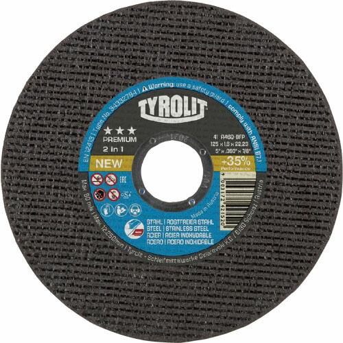 TYROLIT 切断砥石 プレミアムタイプ 125X1.6X22.23mm ( 34332794 )...