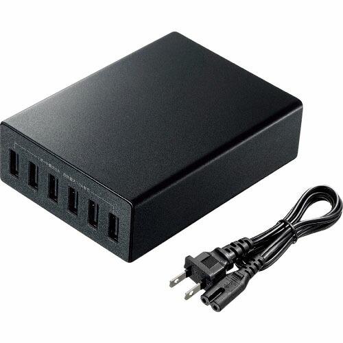SANWA USB充電器 ブラック ( ACA-IP67BK )