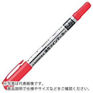 JTX 329941)油性ツインマ-カ-細赤10本 H027J-RD10 ( H027J-RD-10 ) プラス(株) (メーカー取寄)｜orangetool