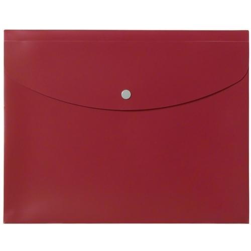 PLUS 88572)ポケット付エンベロープ 横型マチ付 赤 ( FL-121CH RE ) プラス...