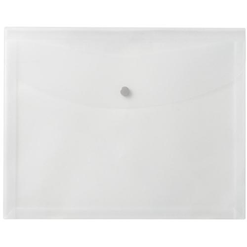 PLUS 88574)ポケット付エンベロープ 横型マチ付 クリア ( FL-121CH CL ) プ...