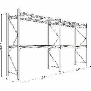 NF パレットラック 2ton用単体 奥行800×高さ3000×有効間口2500mm 最大積載量6000kg  ( P6-30X25A208-3 )