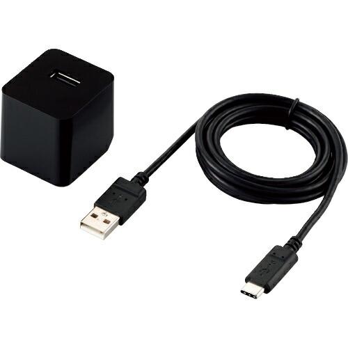 ELECOM AC充電器 12W A-Cケーブル付属 ( MPA-ACC12BK )