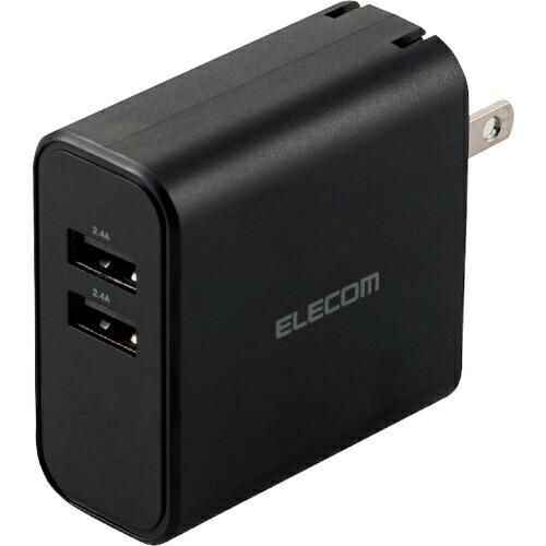 ELECOM AC充電器 24W USB Type-A(メス)2ポート ブラック ( MPA-ACU...
