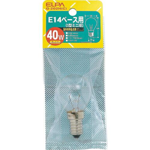 ELPA E14S型ミニ40W ( G-202H(C) ) 朝日電器(株)