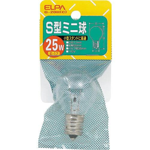 ELPA S型ミニ球 E17 25W クリア ( G-20H(C) )