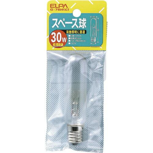 ELPA スペース球 E17 消費電力30W ( G-76H(C) )