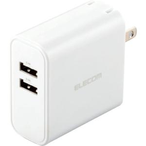 ELECOM AC充電器 24W USB Type-A(メス)2ポート ホワイト ( MPA-ACU05WH ) エレコム(株)｜orangetool
