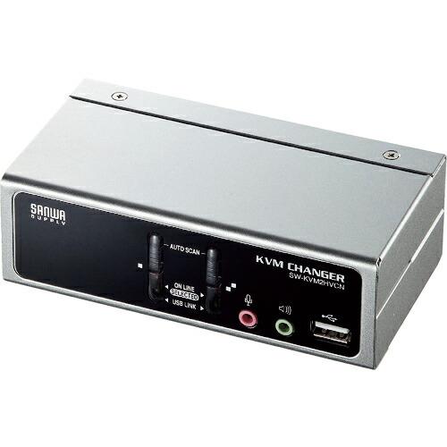 SANWA USB・PS/2コンソール両対応パソコン自動切替器(2:1) ( SW-KVM2HVCN...