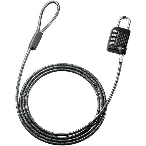 SANWA ワイヤー一体型ダイヤル錠(ブラック) ( SLE-32S )