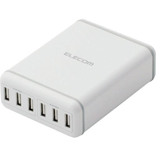 ELECOM 6ポートAC充電器 ホワイト ( MPA-ACD03WH ) エレコム(株)