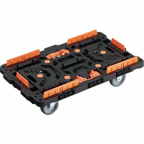 TRUSCO 連結式樹脂製平台車 ビートル 700X450 自在3輪 コボレ止めセット とめたろう付...
