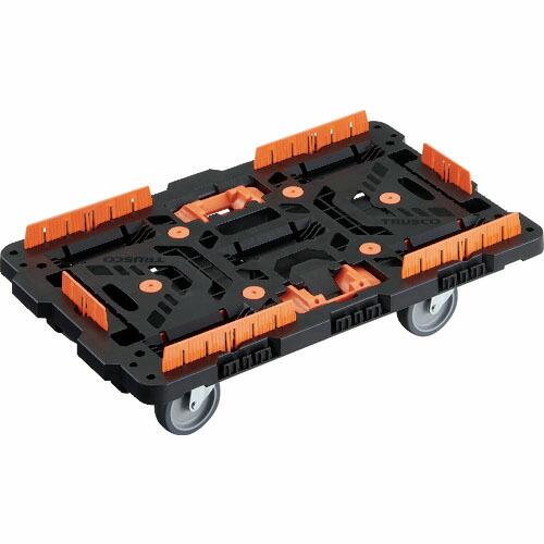 TRUSCO 連結式樹脂製平台車 ビートル 700X450 自在5輪 コボレ止めセット とめたろう付...