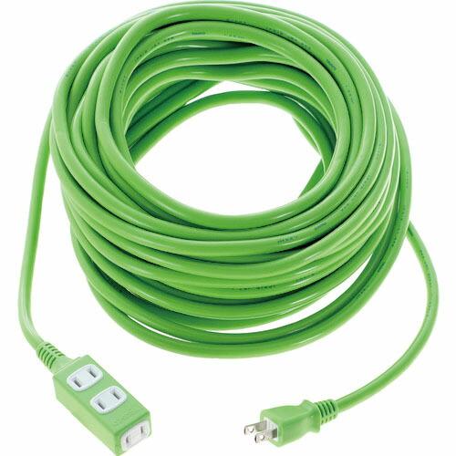 TRUSCO ソフトタイププラグ 3個口タップ型 20m グリーン ( TRIS15-203-GN ...