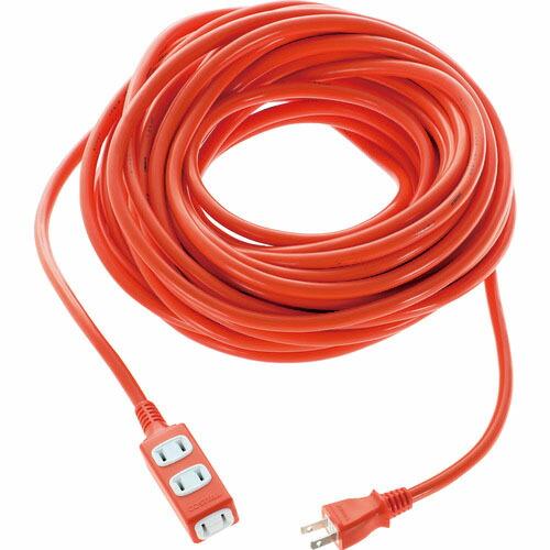 TRUSCO ソフトタイププラグ 3個口タップ型 20m オレンジ ( TRIS15-203-O )