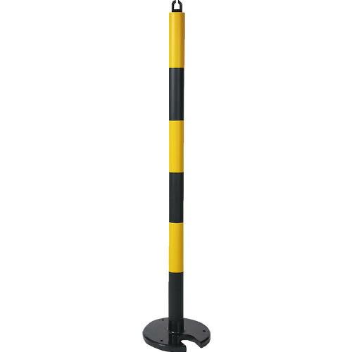 TRUSCO やわらかゴムポール イエロー・ブラック 128cm アンカー穴10mm付 屋内型タイプ...