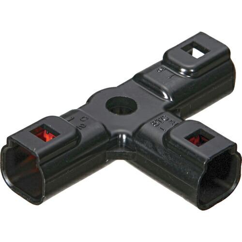 【SALE価格】TRUSCO 防水コネクタ ハウジング T字タイプ(10個入)芯数2 黒 ( P-C...