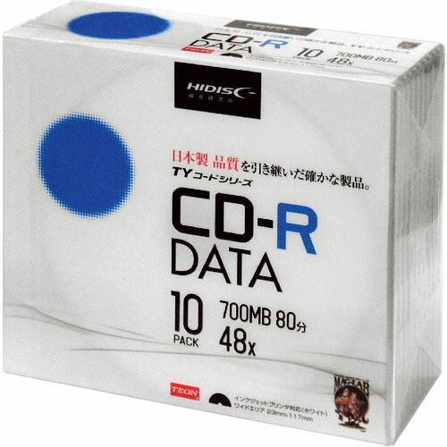 【SALE価格】ハイディスク CD-R 10枚スリムケース入り ( TYCR80YP10SC )