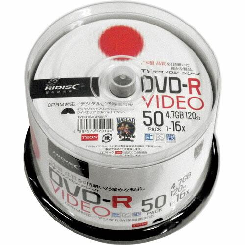 【SALE価格】ハイディスク DVD-Rビデオ用 50枚パック ( TYDR12JCP50SP )