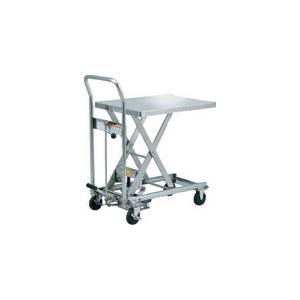 【SALE価格】ダンディ ステンレス製リフト台車 足踏み油圧ジャッキ式 150kg W710×D45...