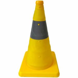 ミズケイ 伸縮式三角コーン 41cm(イエロー) ( 8201027 )｜orangetool